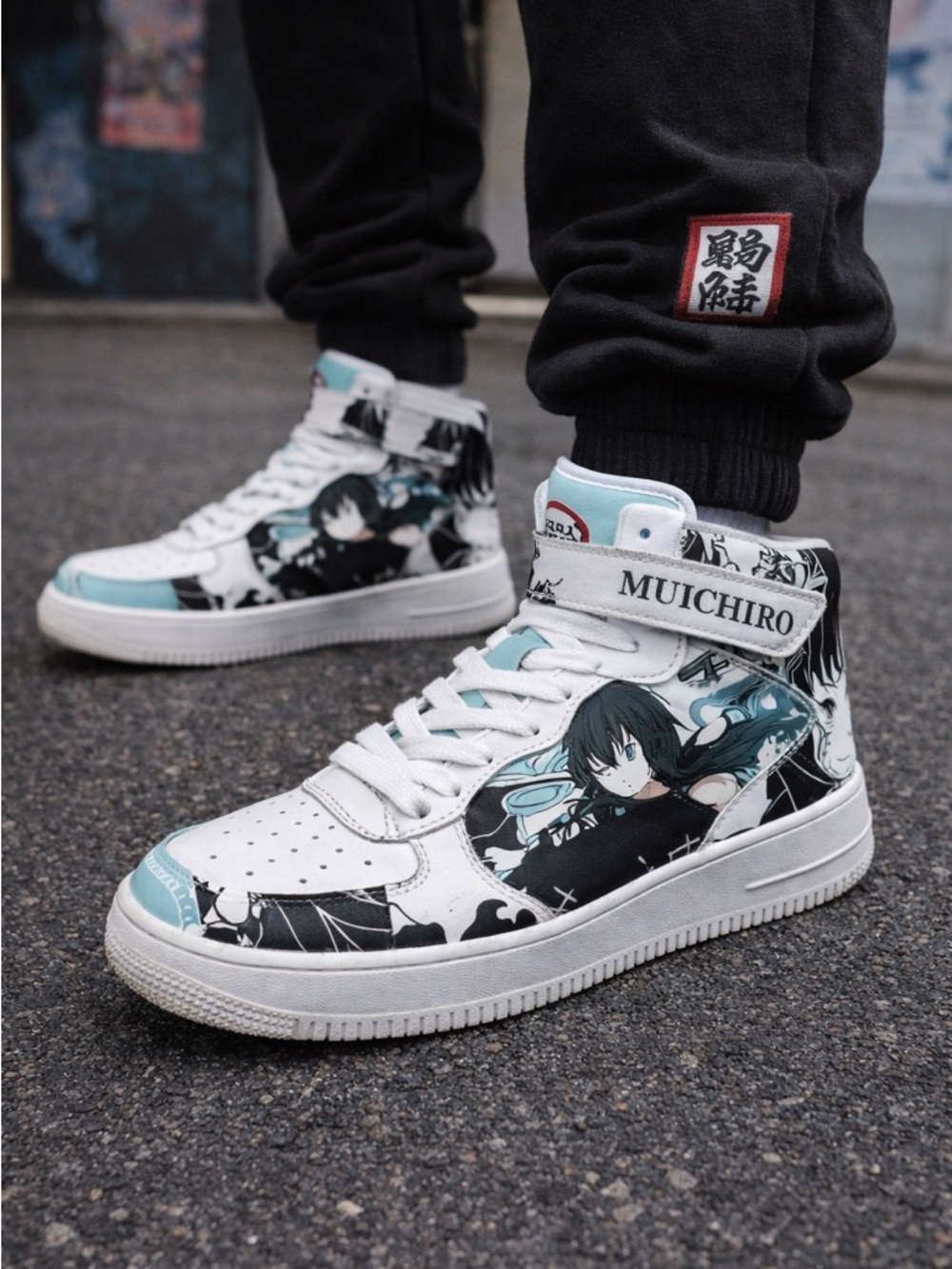 Muichiro Tokito Anime Sneakers Mid Top Demon Slayer Shoes Size 8.5 Unisex
